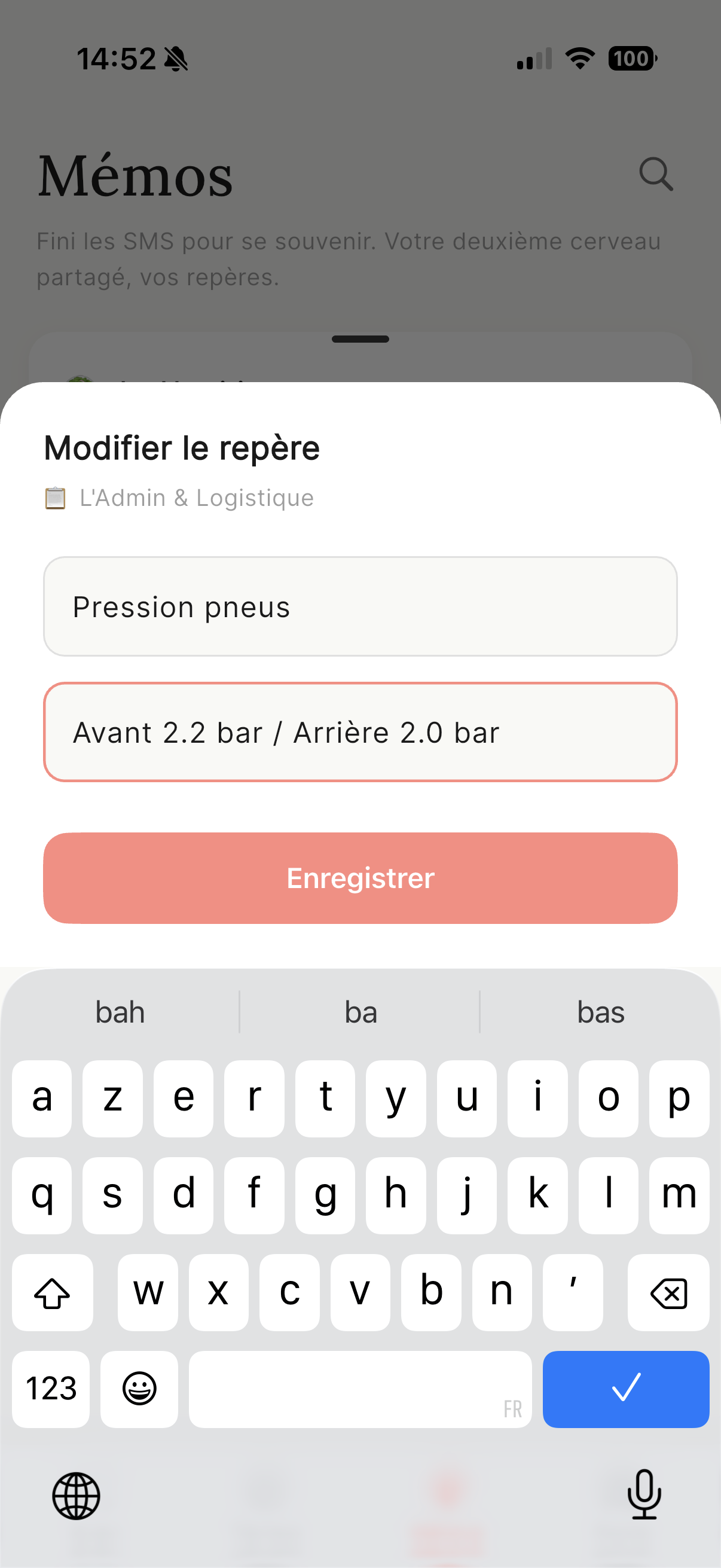 Modifier un repère