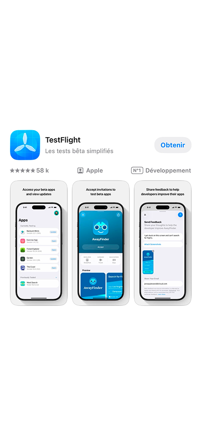 TestFlight sur l'App Store